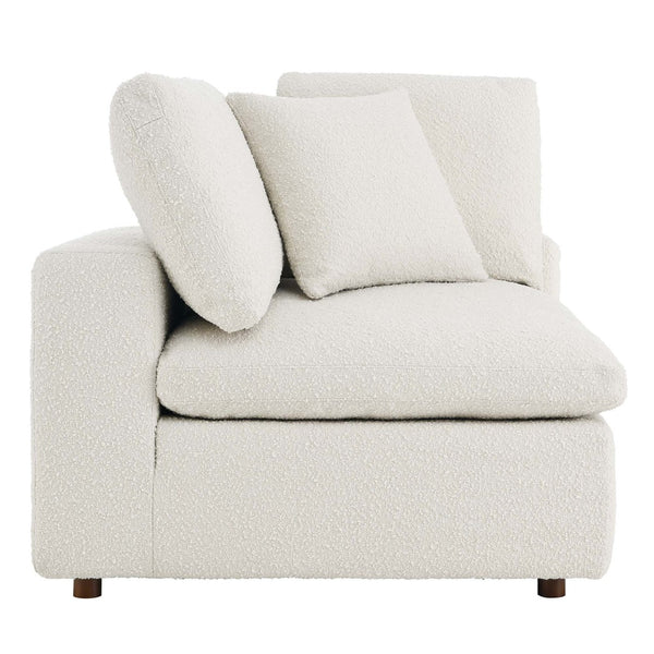 Modway Furniture Commix Down Filled Overstuffed Boucle Fabric Corner Chair - Luxurious, Modern Comfort for Any Space Ivory EEI-6259-IVO