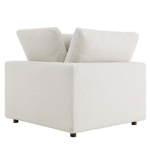 Modway Furniture Commix Down Filled Overstuffed Boucle Fabric Corner Chair - Luxurious, Modern Comfort for Any Space Ivory EEI-6259-IVO