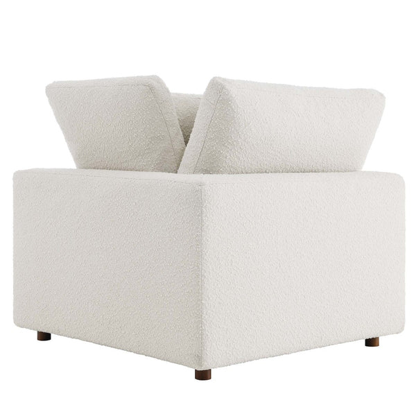 Modway Furniture Commix Down Filled Overstuffed Boucle Fabric Corner Chair - Luxurious, Modern Comfort for Any Space Ivory EEI-6259-IVO