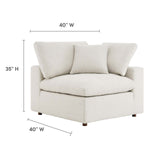 Modway Furniture Commix Down Filled Overstuffed Boucle Fabric Corner Chair Ivory 40 x 40 x 20