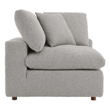 Modway Furniture Commix Down Filled Overstuffed Boucle Fabric Corner Chair Light Gray 40 x 40 x 20