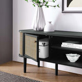 Modway Furniture Miramar 60'' Wood TV Stand Black 15 x 59.5 x 21