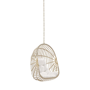 Modway Furniture Amalie Wicker Rattan Outdoor Swing Chair - Cozy Coastal Design for Patio, Porch, or Indoor Use EEI-6261-NAT-WHI