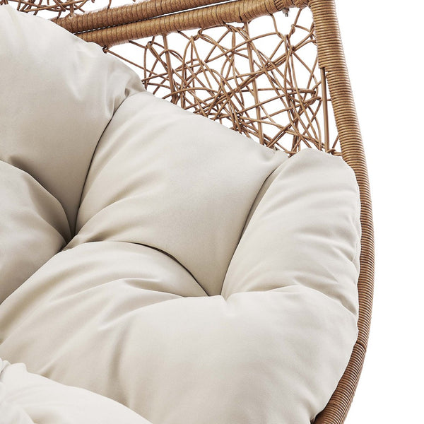 Modway Furniture Encase Outdoor Patio Rattan Swing Chair - Stylish, Comfortable, Durable Seating for Relaxation Outdoors Cappuccino Beige EEI-6262-CAP-BEI