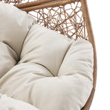 Modway Furniture Encase Outdoor Patio Rattan Swing Chair Cappuccino Beige 39.5 x 40 x 77