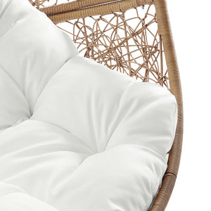 Modway Furniture Encase Outdoor Patio Rattan Swing Chair - Stylish, Comfortable, Durable Seating for Relaxation Outdoors Cappuccino White EEI-6262-CAP-WHI