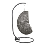 Modway Furniture Encase Outdoor Patio Rattan Swing Chair Gray Gray 39.5 x 40 x 77