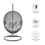 Modway Furniture Encase Outdoor Patio Rattan Swing Chair Gray Gray 39.5 x 40 x 77