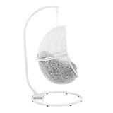 Modway Furniture Encase Outdoor Patio Rattan Swing Chair White Gray 39.5 x 40 x 77