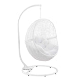 Modway Furniture Encase Outdoor Patio Rattan Swing Chair White White 39.5 x 40 x 77