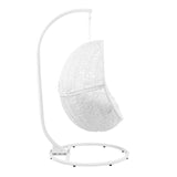 Modway Furniture Encase Outdoor Patio Rattan Swing Chair White White 39.5 x 40 x 77