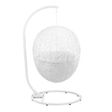 Modway Furniture Encase Outdoor Patio Rattan Swing Chair White White 39.5 x 40 x 77