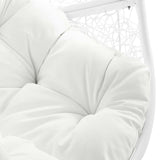 Modway Furniture Encase Outdoor Patio Rattan Swing Chair White White 39.5 x 40 x 77