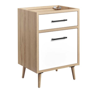 Modway Furniture Maverick 24" Bathroom Vanity Cabinet - Modern Oak Finish, Functional Storage & Stylish Design EEI-6266-OAK-WHI