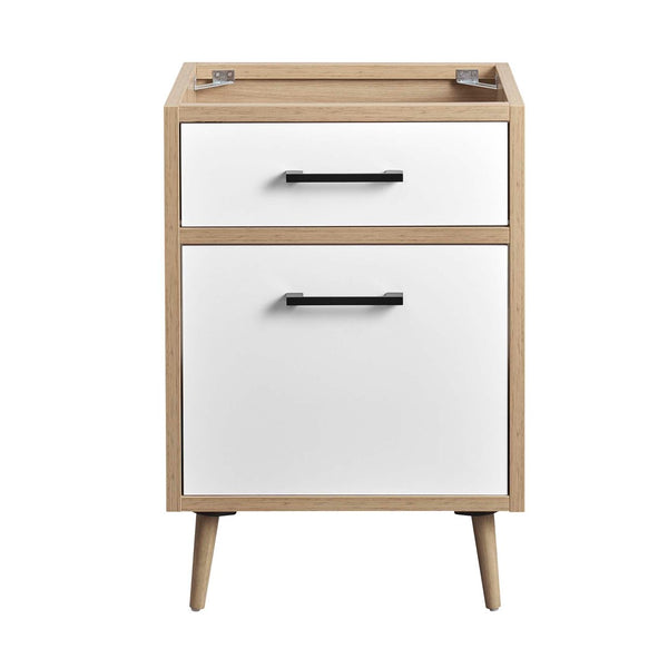 Modway Furniture Maverick 24" Bathroom Vanity Cabinet - Modern Oak Finish, Functional Storage & Stylish Design EEI-6266-OAK-WHI