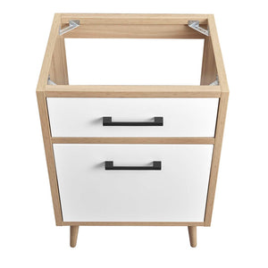 Modway Furniture Maverick 24" Bathroom Vanity Cabinet - Modern Oak Finish, Functional Storage & Stylish Design EEI-6266-OAK-WHI