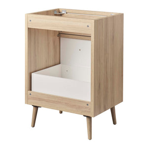 Modway Furniture Maverick 24" Bathroom Vanity Cabinet - Modern Oak Finish, Functional Storage & Stylish Design EEI-6266-OAK-WHI