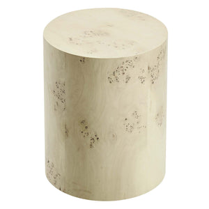 Modway Furniture Cosmos 16" Round Burl Wood Side Table Bleached Burl 16 x 16 x 20.5