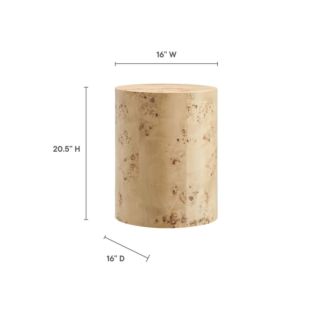 Modway Furniture Cosmos 16" Round Burl Wood Side Table - Modern Accent Piece for Living Room and Bedroom Decor Natural Burl EEI-6271-NAB