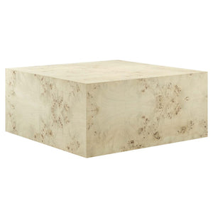 Modway Furniture Cosmos 36" Square Coffee Table - Modern Burl Wood Design with Unique Patterns for Timeless Elegance Bleached Burl EEI-6272-BLB
