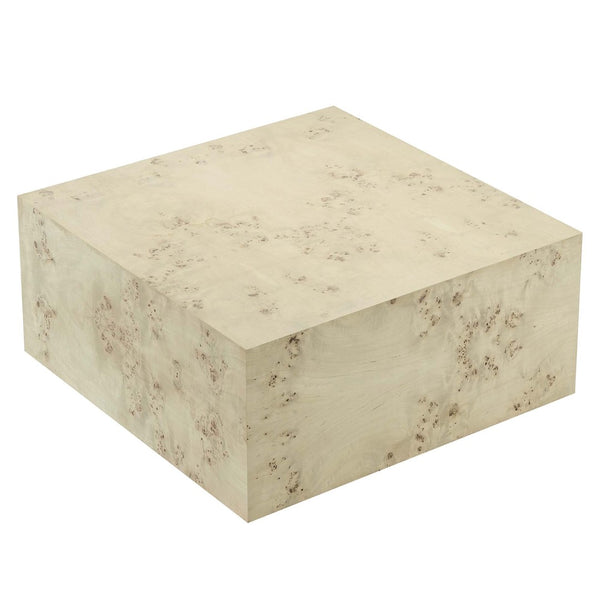 Modway Furniture Cosmos 36" Square Coffee Table - Modern Burl Wood Design with Unique Patterns for Timeless Elegance Bleached Burl EEI-6272-BLB