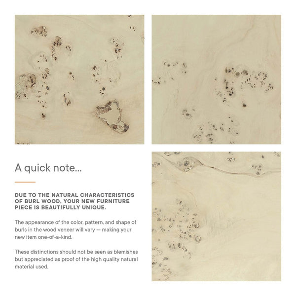 Modway Furniture Cosmos 36" Square Coffee Table - Modern Burl Wood Design with Unique Patterns for Timeless Elegance Bleached Burl EEI-6272-BLB