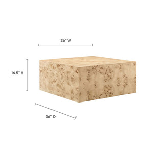 Modway Furniture Cosmos 36" Square Coffee Table - Modern Burl Wood Design with Unique Patterns for Timeless Elegance Natural Burl EEI-6272-NAB