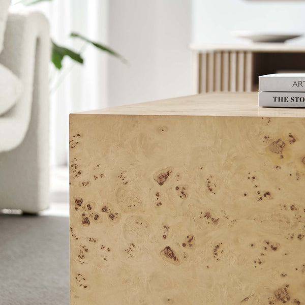 Modway Furniture Cosmos 36" Square Coffee Table - Modern Burl Wood Design with Unique Patterns for Timeless Elegance Natural Burl EEI-6272-NAB