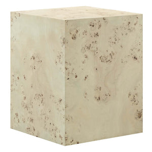 Modway Furniture Cosmos 16" Square Burl Wood Side Table - Modern Accent Piece for Living Rooms and Bedrooms Bleached Burl EEI-6273-BLB