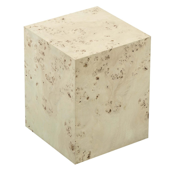 Modway Furniture Cosmos 16" Square Burl Wood Side Table - Modern Accent Piece for Living Rooms and Bedrooms Bleached Burl EEI-6273-BLB