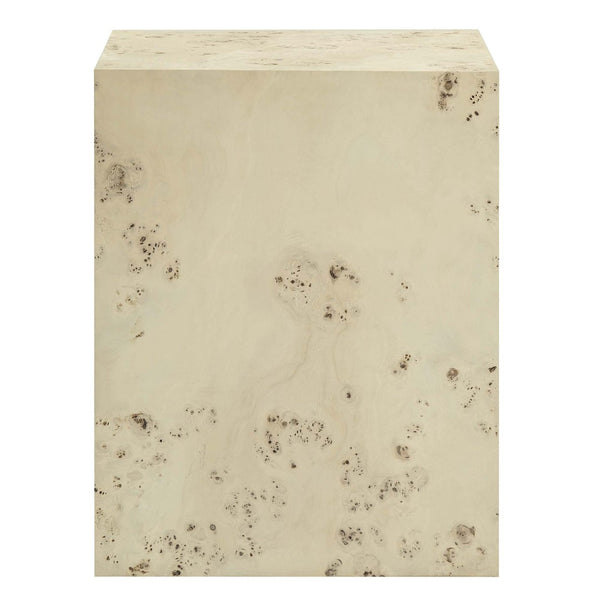 Modway Furniture Cosmos 16" Square Burl Wood Side Table - Modern Accent Piece for Living Rooms and Bedrooms Bleached Burl EEI-6273-BLB