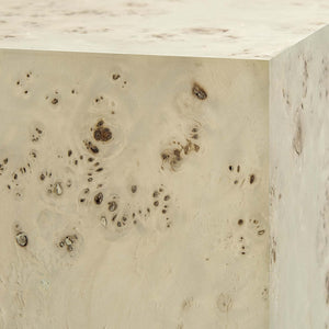 Modway Furniture Cosmos 16" Square Burl Wood Side Table - Modern Accent Piece for Living Rooms and Bedrooms Bleached Burl EEI-6273-BLB