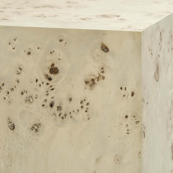 Modway Furniture Cosmos 16" Square Burl Wood Side Table - Modern Accent Piece for Living Rooms and Bedrooms Bleached Burl EEI-6273-BLB