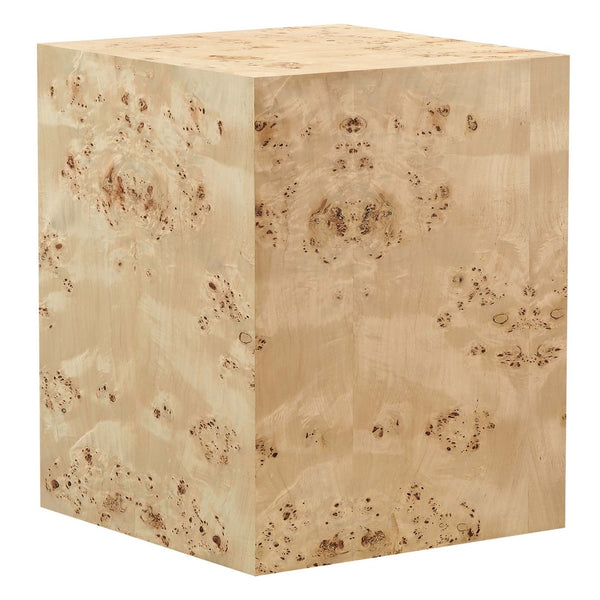 Modway Furniture Cosmos 16" Square Burl Wood Side Table - Modern Accent Piece for Living Rooms and Bedrooms Natural Burl EEI-6273-NAB