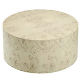 Modway Furniture Cosmos 35" Round Burl Wood Coffee Table Bleached Burl 35 x 35 x 16.5