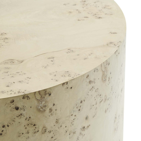 Modway Furniture Cosmos 35" Round Burl Wood Coffee Table - Contemporary Design for Modern Living Spaces and Durability Bleached Burl EEI-6274-BLB