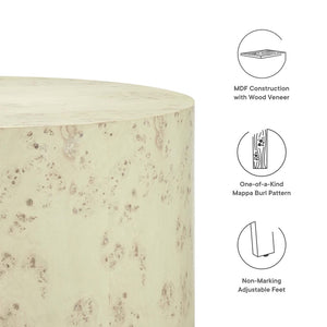 Modway Furniture Cosmos 35" Round Burl Wood Coffee Table - Contemporary Design for Modern Living Spaces and Durability Bleached Burl EEI-6274-BLB