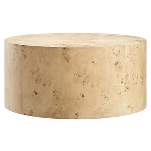 Modway Furniture Cosmos 35" Round Burl Wood Coffee Table - Contemporary Design for Modern Living Spaces and Durability Natural Burl EEI-6274-NAB