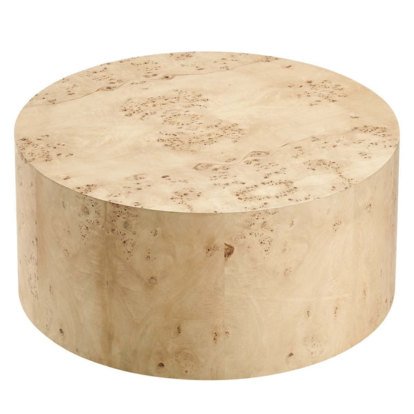 Modway Furniture Cosmos 35" Round Burl Wood Coffee Table - Contemporary Design for Modern Living Spaces and Durability Natural Burl EEI-6274-NAB