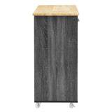 Modway Furniture Culinary Kitchen Cart With Towel Bar Charcoal Natural 16.5 x 34 x 35.5