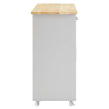 Modway Furniture Culinary Kitchen Cart With Towel Bar Light Gray Natural 16.5 x 34 x 35.5