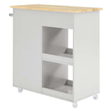 Modway Furniture Culinary Kitchen Cart With Towel Bar Light Gray Natural 16.5 x 34 x 35.5