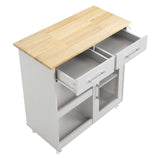 Modway Furniture Culinary Kitchen Cart With Towel Bar Light Gray Natural 16.5 x 34 x 35.5