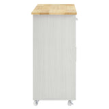 Modway Furniture Culinary Kitchen Cart With Towel Bar White Natural 16.5 x 34 x 35.5