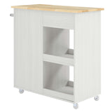 Modway Furniture Culinary Kitchen Cart With Towel Bar White Natural 16.5 x 34 x 35.5