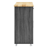 Modway Furniture Cuisine Kitchen Cart Charcoal Natural 16.5 x 33 x 35