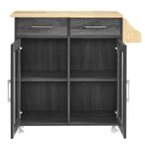 Modway Furniture Cuisine Kitchen Cart Charcoal Natural 16.5 x 33 x 35