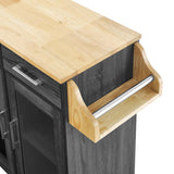 Modway Furniture Cuisine Kitchen Cart Charcoal Natural 16.5 x 33 x 35