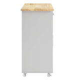 Modway Furniture Cuisine Kitchen Cart Light Gray Natural 16.5 x 33 x 35