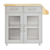 Modway Furniture Cuisine Kitchen Cart Light Gray Natural 16.5 x 33 x 35